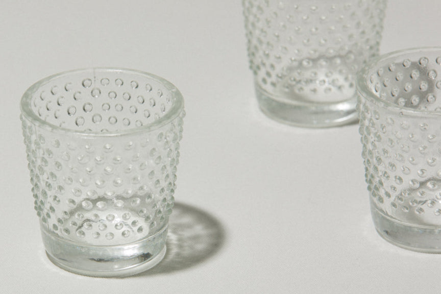 Set of five glass TUMBLERS