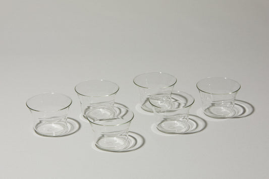 Set of six glass TUMBLERS