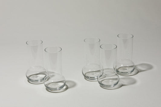 Set of five glass TUMBLERS