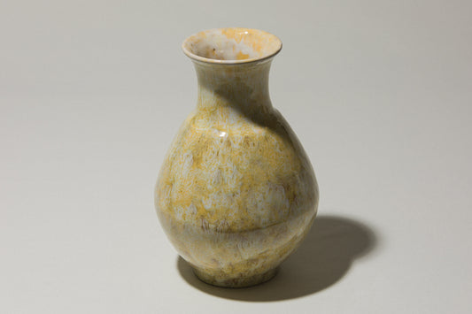 Ceramic bellied VASE with yellow glaze