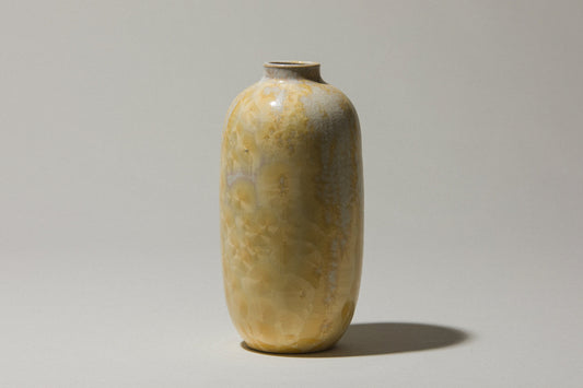 Porcelain VASE with white-yellow crystalline-glaze