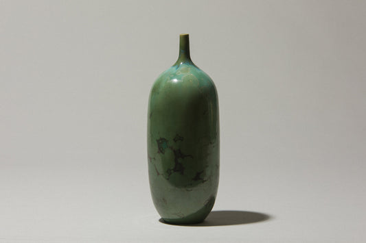 Porcelain VASE with green crystalline-glaze