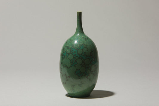 Porcelain VASE with green crystalline-glaze