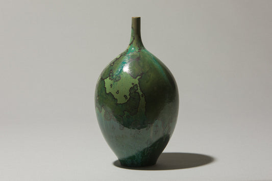 Porcelain VASE with green crystalline-glaze