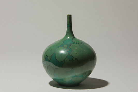 Porcelain VASE with green crystalline-glaze