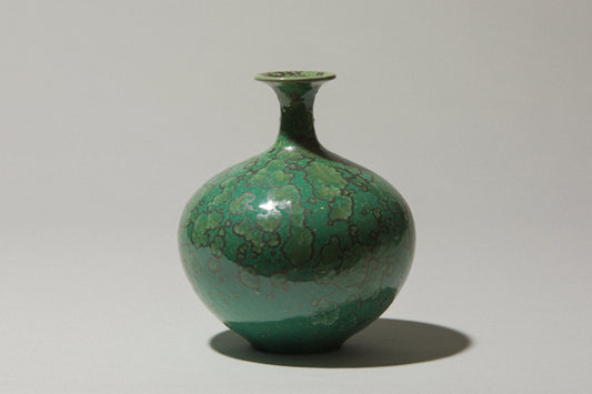 Porcelain VASE with green crystalline-glaze