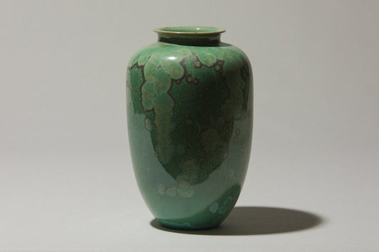 Porcelain VASE with green crystalline-glaze