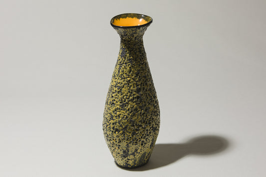 Bod ceramic VASE with yellow-black textured glaze