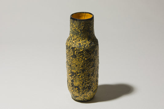 Bod ceramic VASE with yellow-black textured glaze