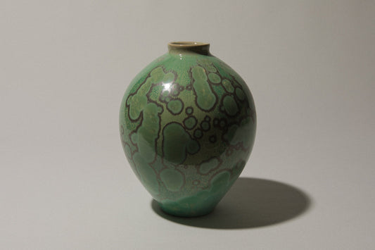 Porcelain VASE with green crystalline-glaze