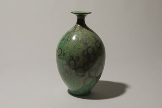 Porcelain VASE with green crystalline-glaze