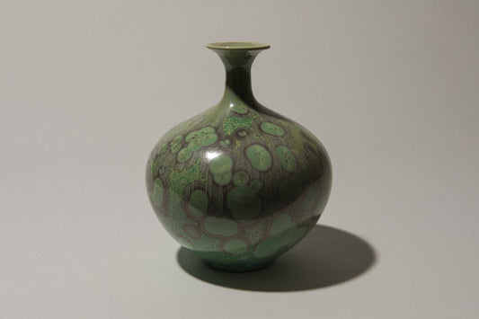 Porcelain VASE with green crystalline-glaze