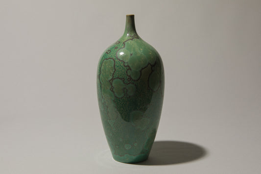 Porcelain VASE with green crystalline-glaze