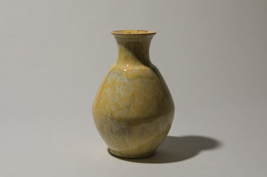 Ceramic bellied VASE with yellow glaze