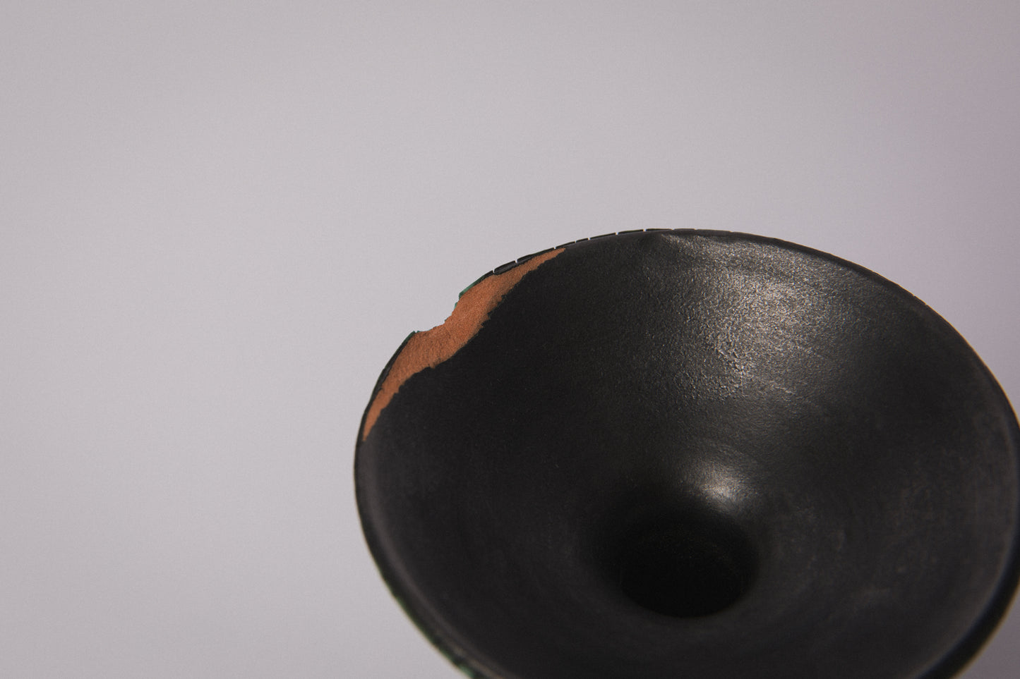 Ceramic CANDLE HOLDER with teal textured crackle glaze _ 1390