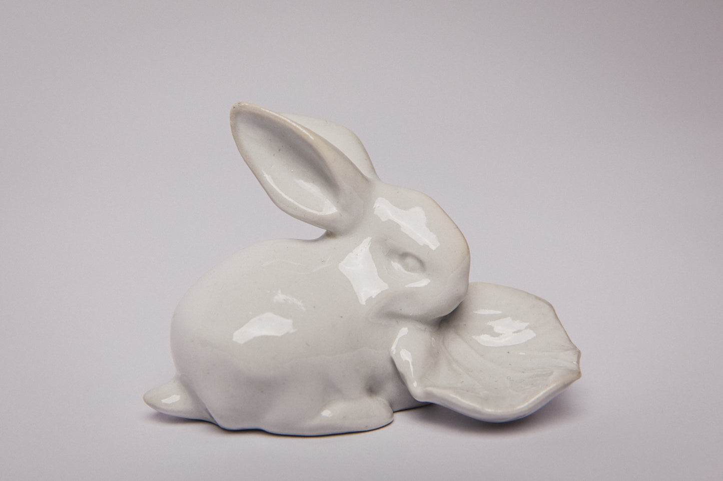 White Zsolnay RABBIT FIGURINE _ 1473