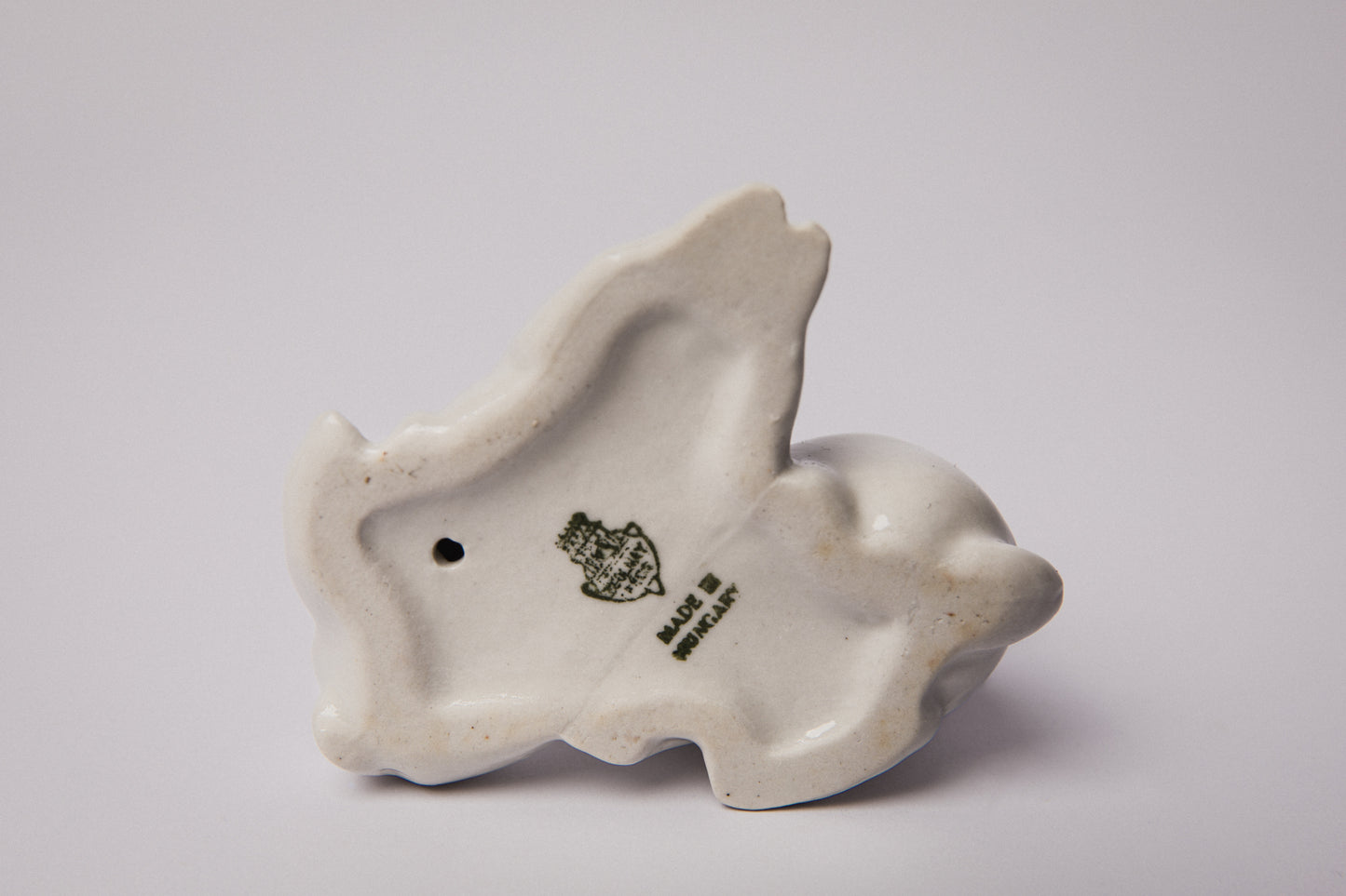 White Zsolnay RABBIT FIGURINE _ 1474