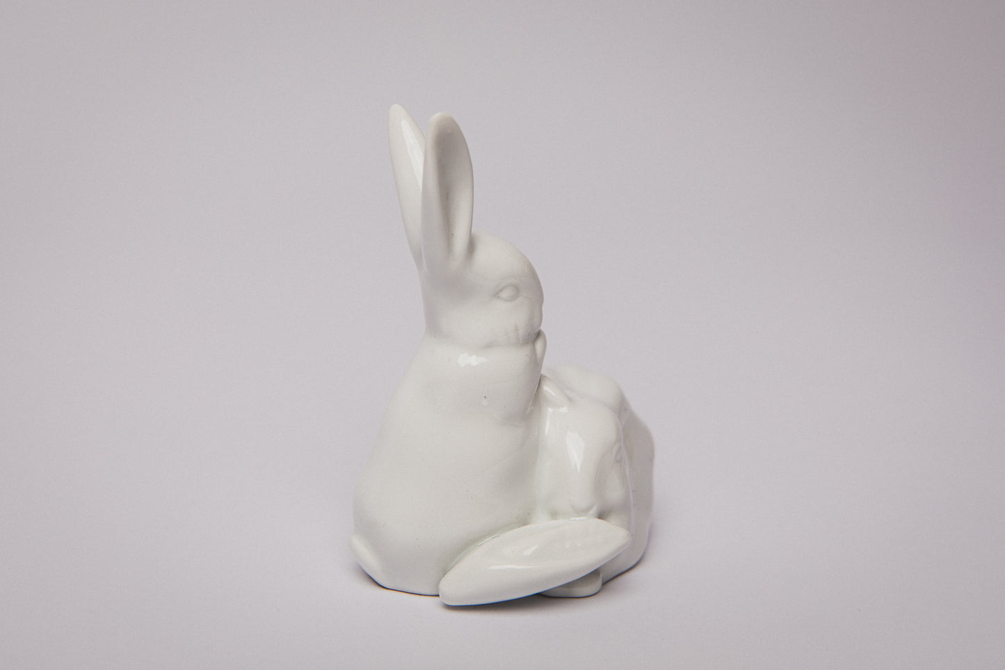 White Zsolnay RABBIT FIGURINE _ 1475