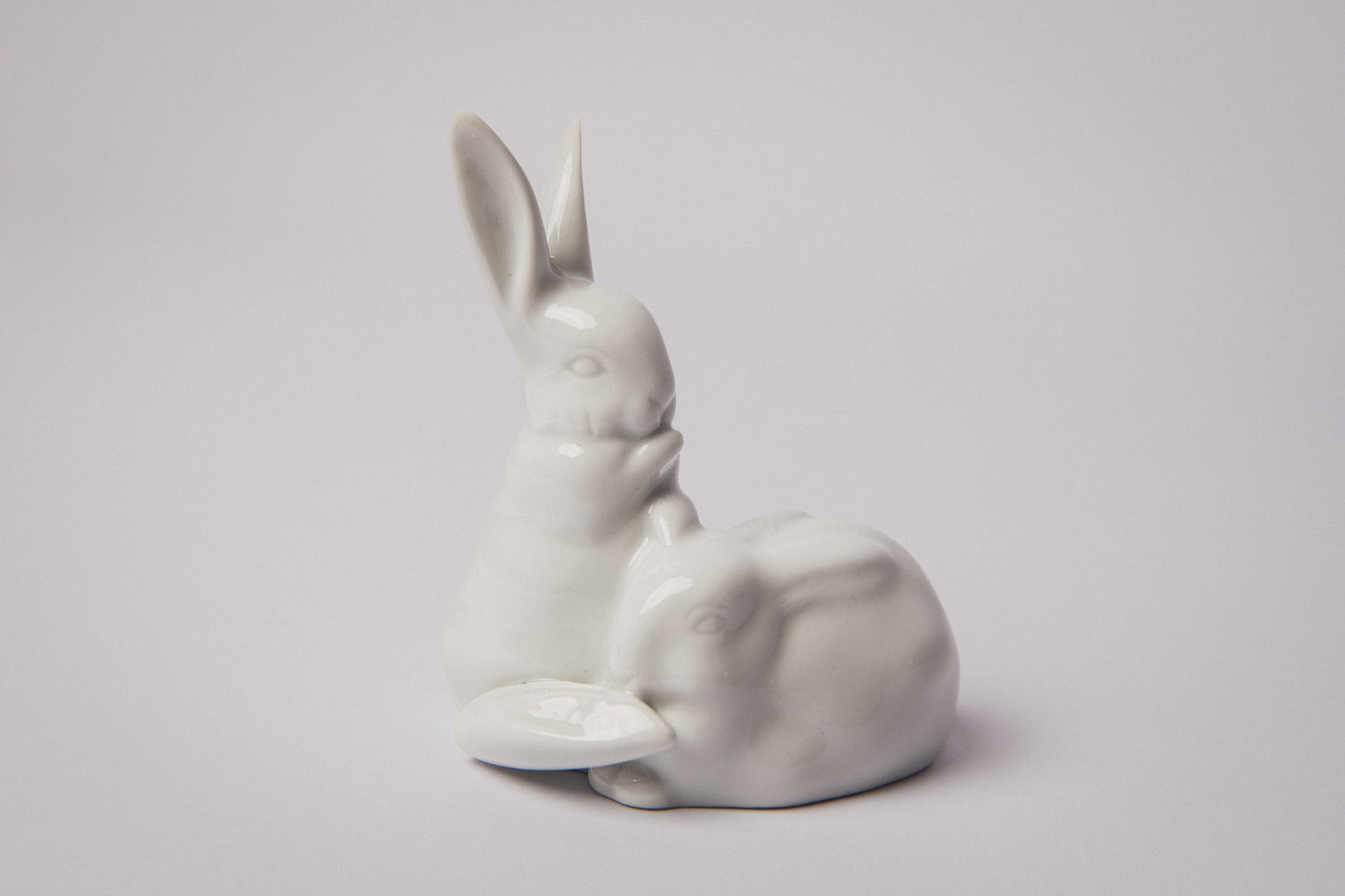 White Zsolnay RABBIT FIGURINE _ 1475