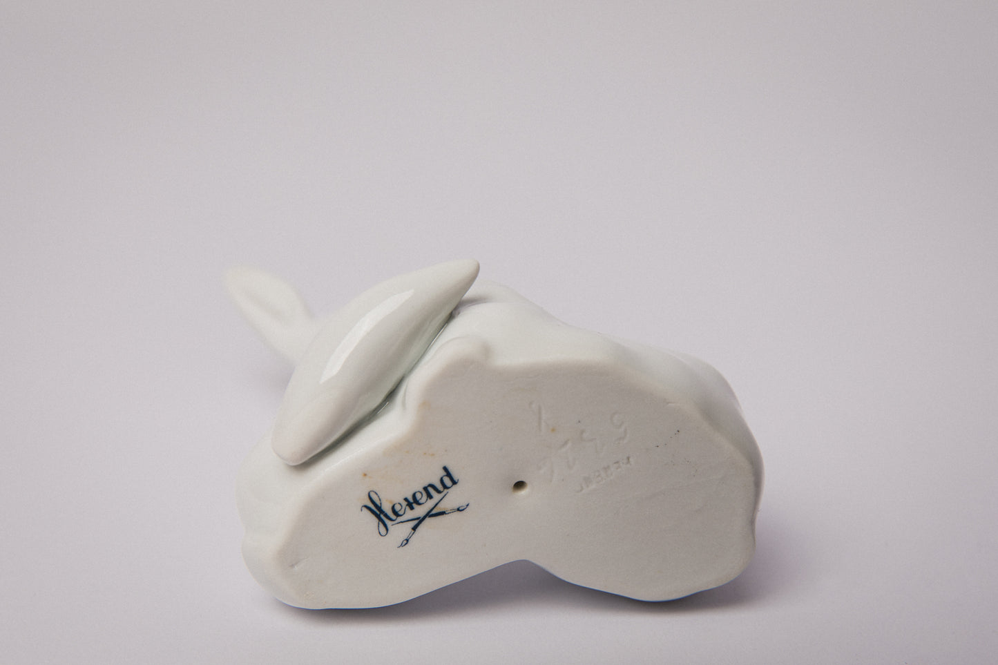 White Zsolnay RABBIT FIGURINE _ 1475