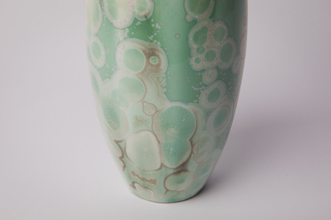 Porcelain VASE with teal crystalline-glaze _ 1373