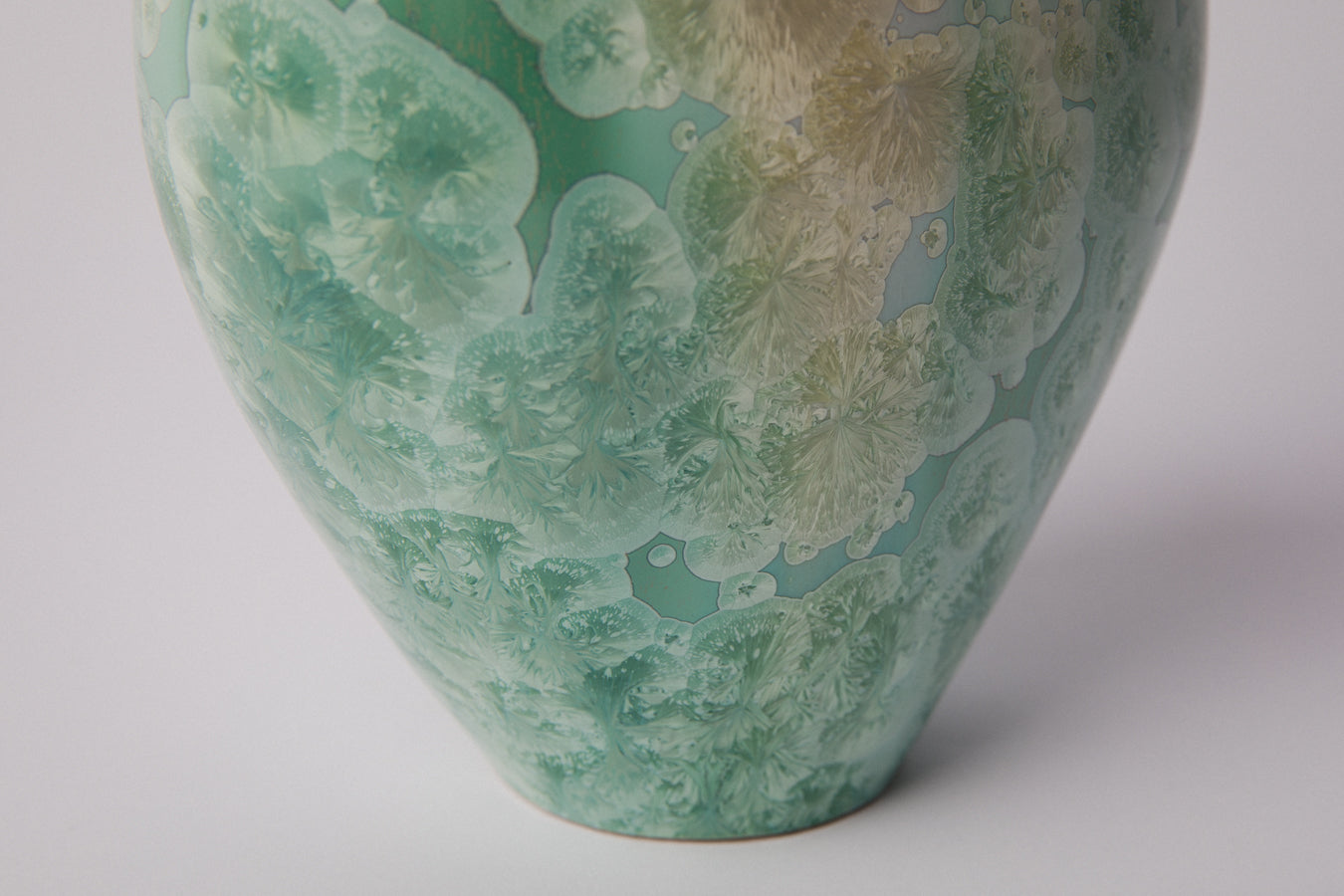 Porcelain VASE with teal crystalline-glaze _ 1374