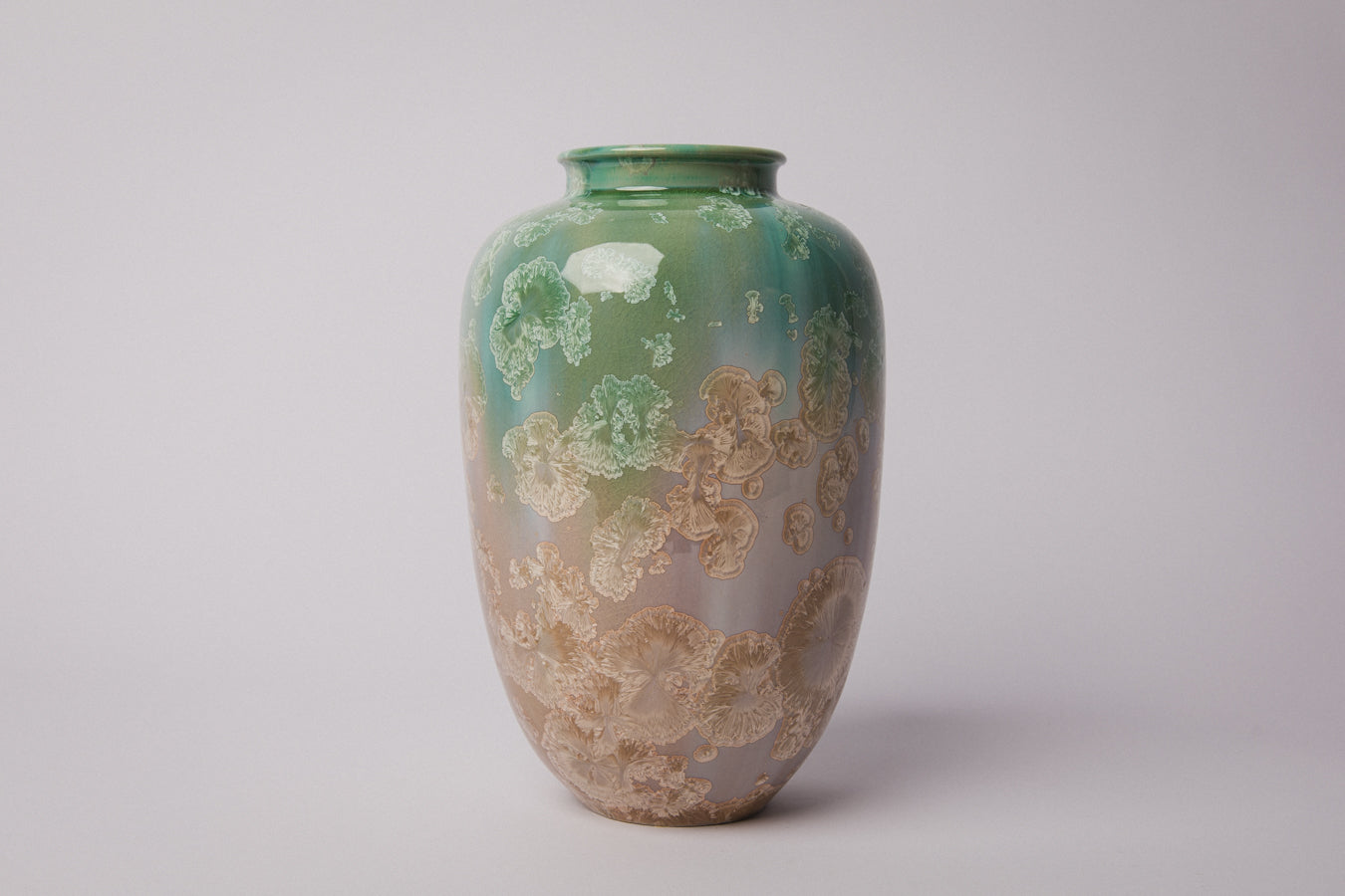 Porcelain VASE with teal crystalline-glaze _ 1376