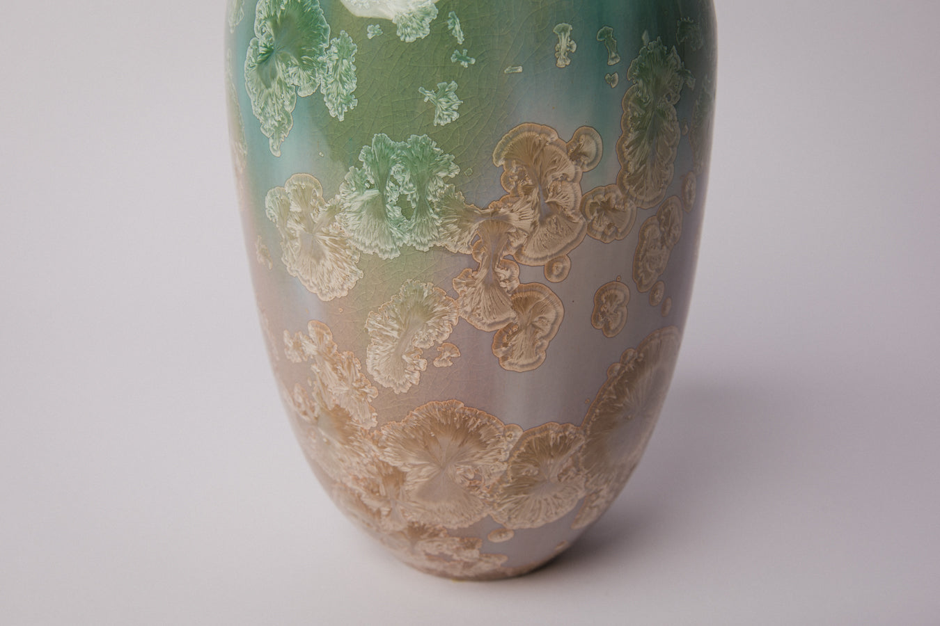 Porcelain VASE with teal crystalline-glaze _ 1376