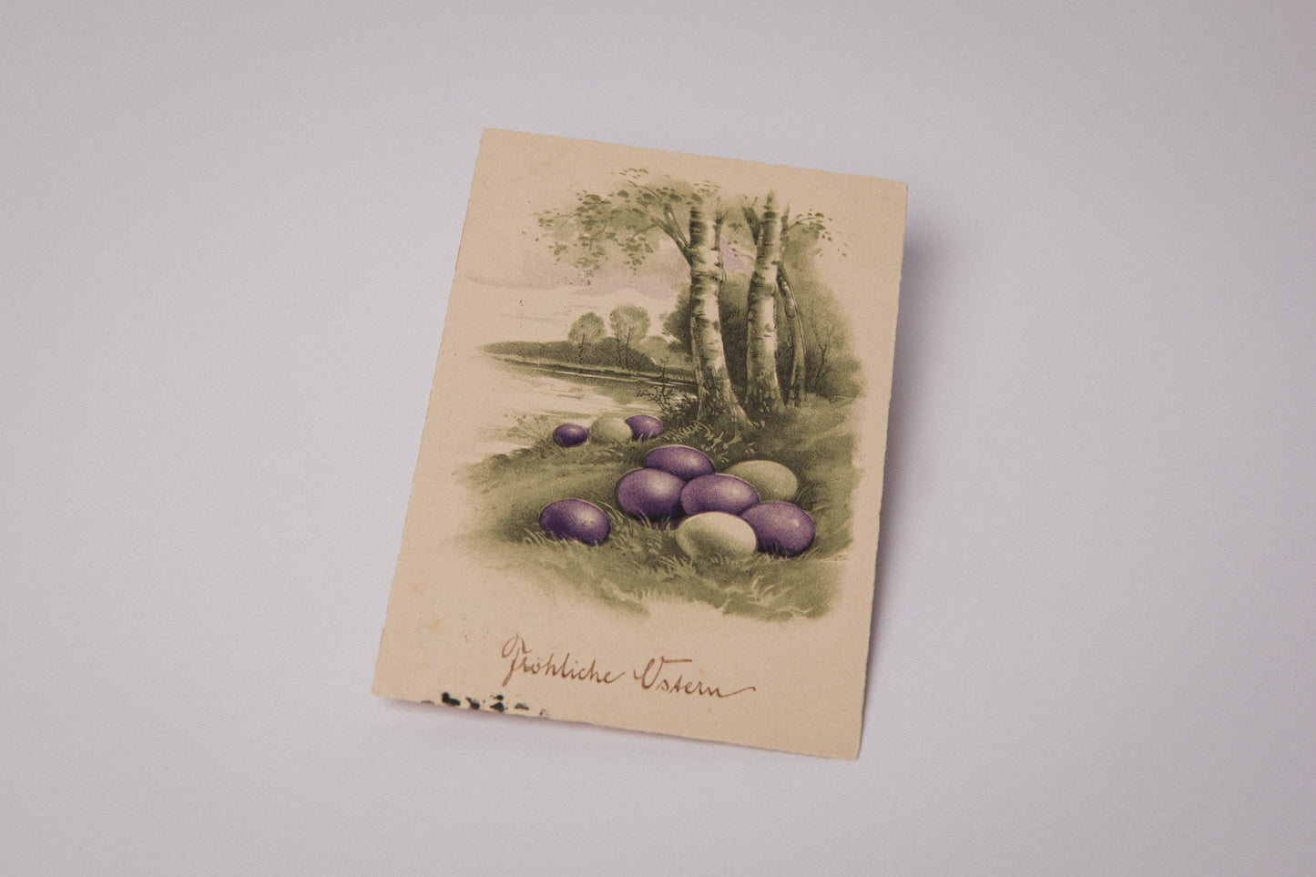 Vintage Easter Postcard with Egg Illustration _ 1525