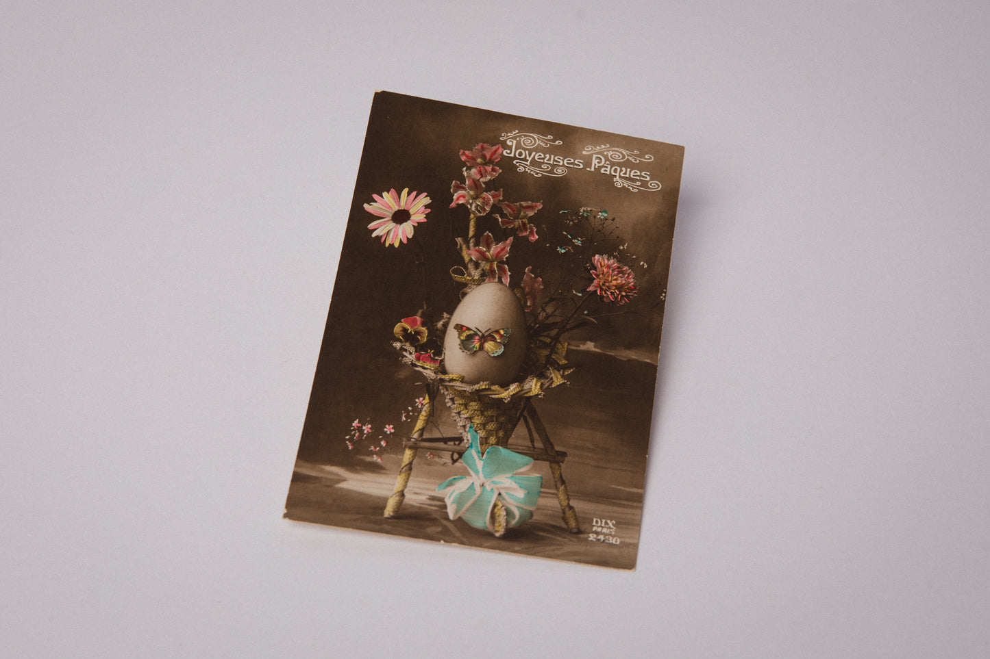 Vintage Easter Postcard with Easter Still Life _ 1526
