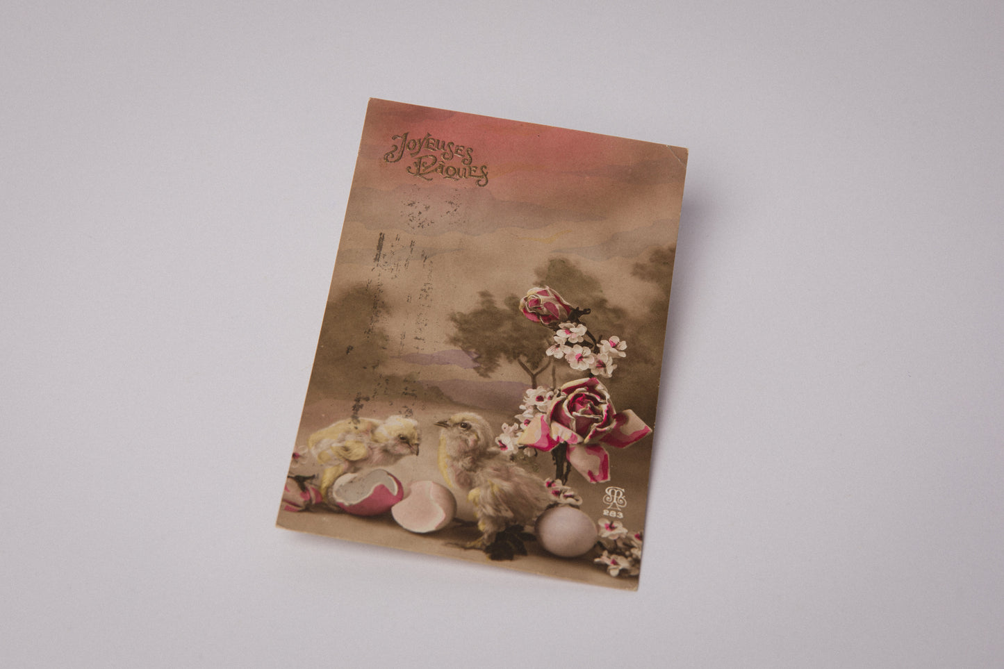 Vintage Easter Postcard with Easter Still Life _ 1528