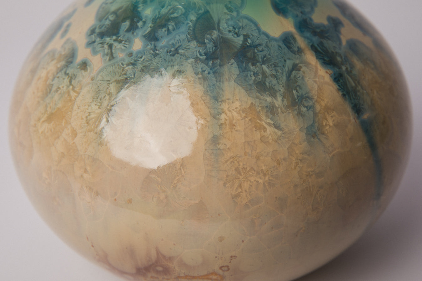 Porcelain VASE with teal crystalline-glaze _ 1380