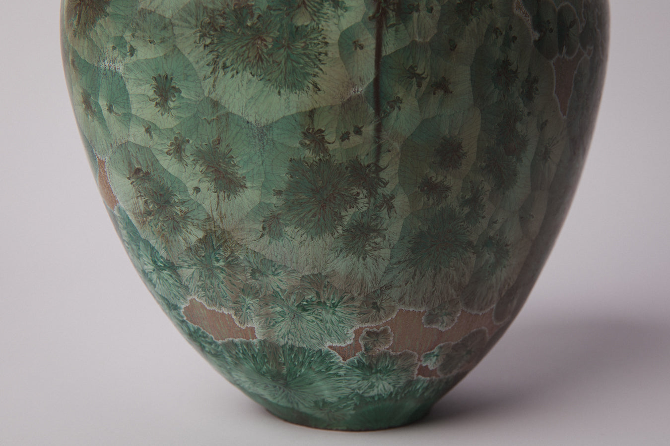 Porcelain VASE with teal crystalline-glaze _ 1382