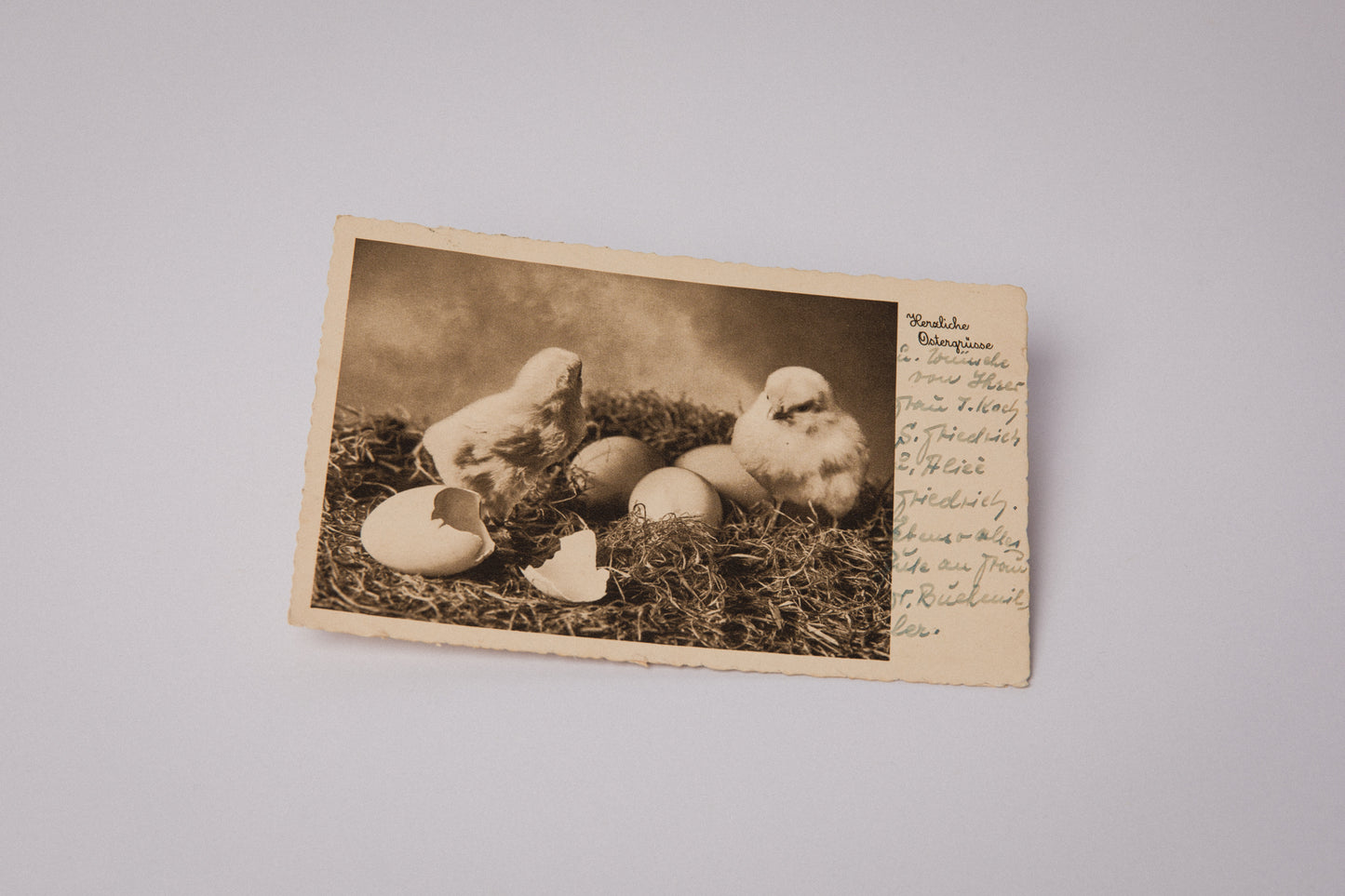 Vintage Easter Postcard with Easter Chicks _ 1532