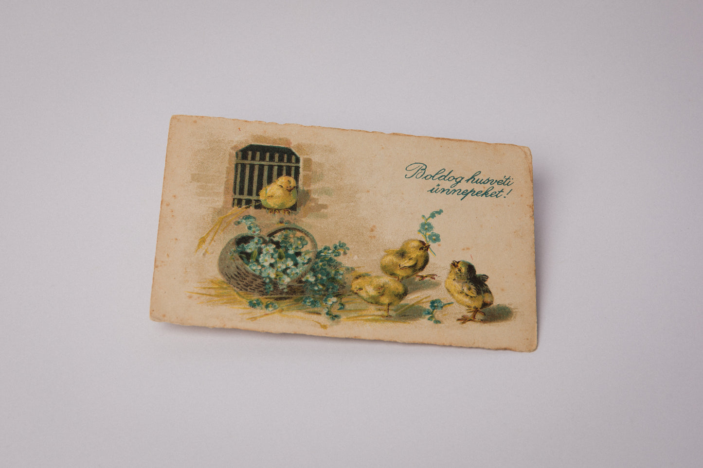 Vintage Easter Postcard with Easter Chicks _ 1536