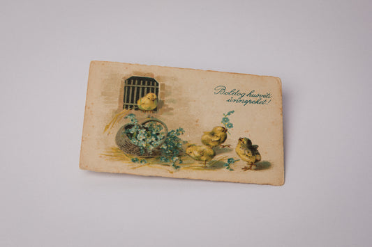 Vintage Easter Postcard with Easter Chicks _ 1536
