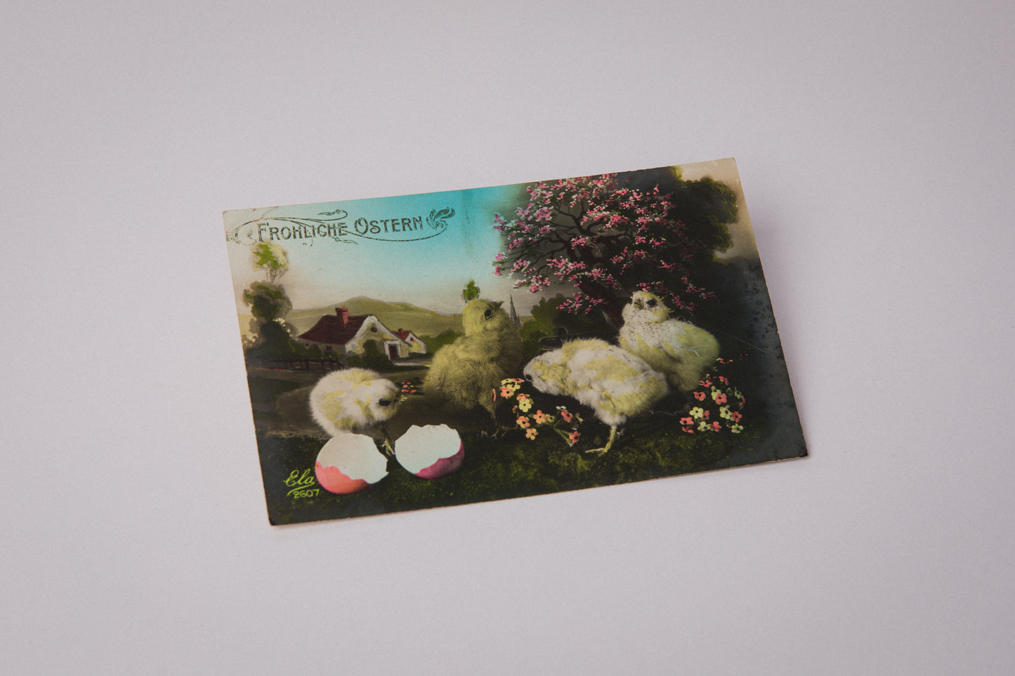 Vintage Easter Postcard with Easter Chicks _ 1537