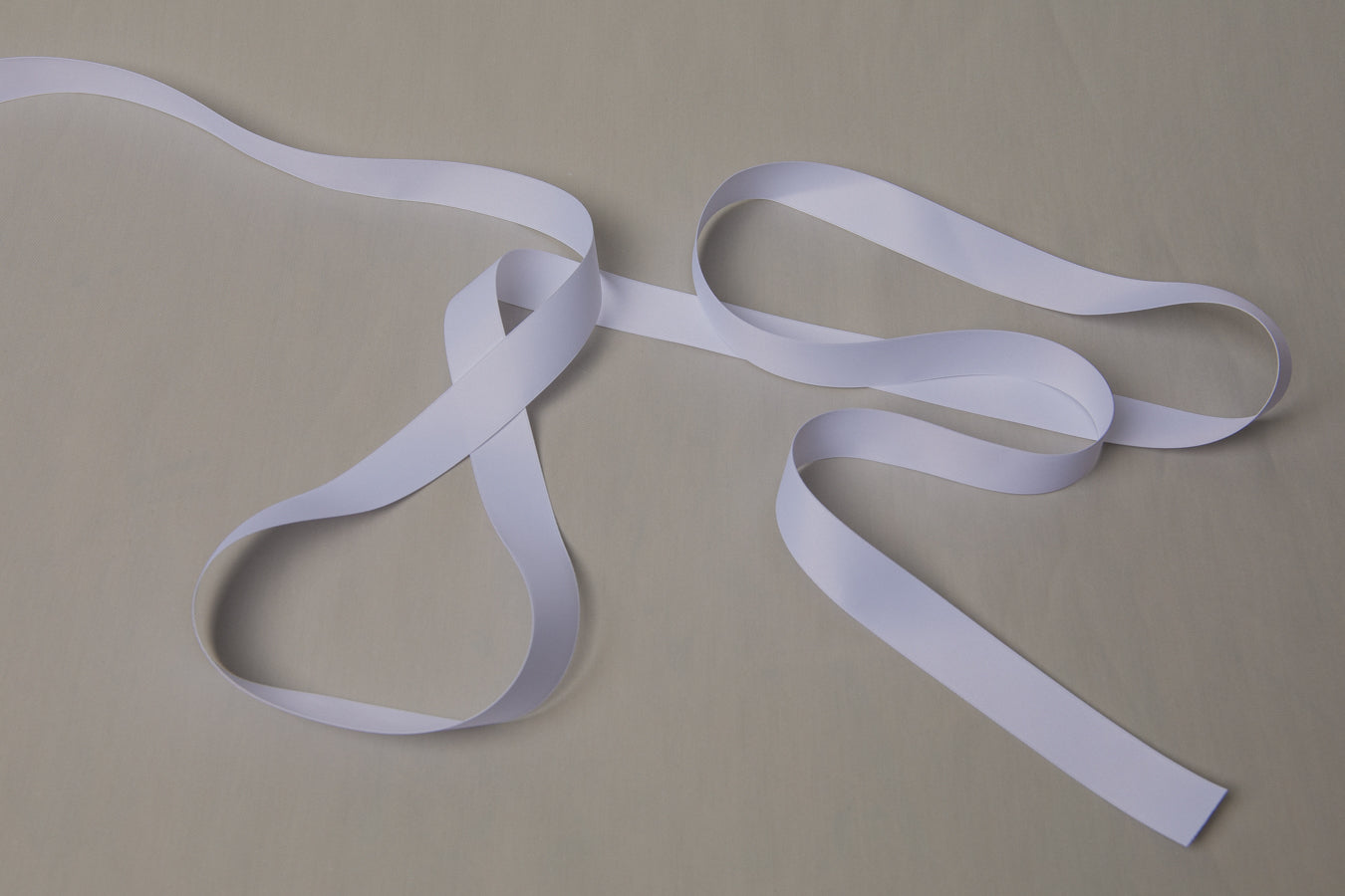 Recycled PET RIBBON white 2,5cm