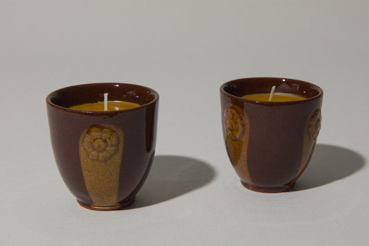 Set of two beeswax CANDLE medium