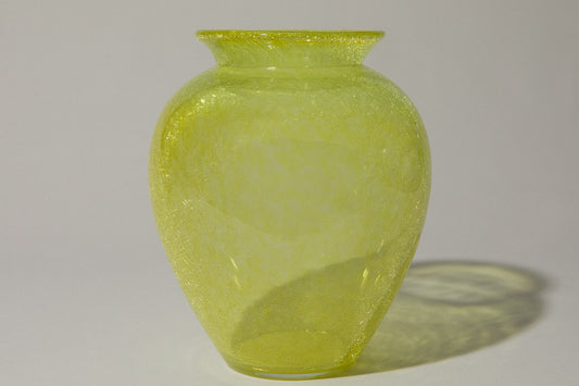 Yellow veil glass VASE large