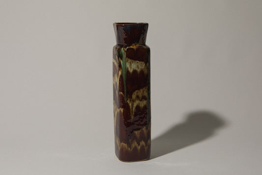 Rectangular drip-glazed VASE