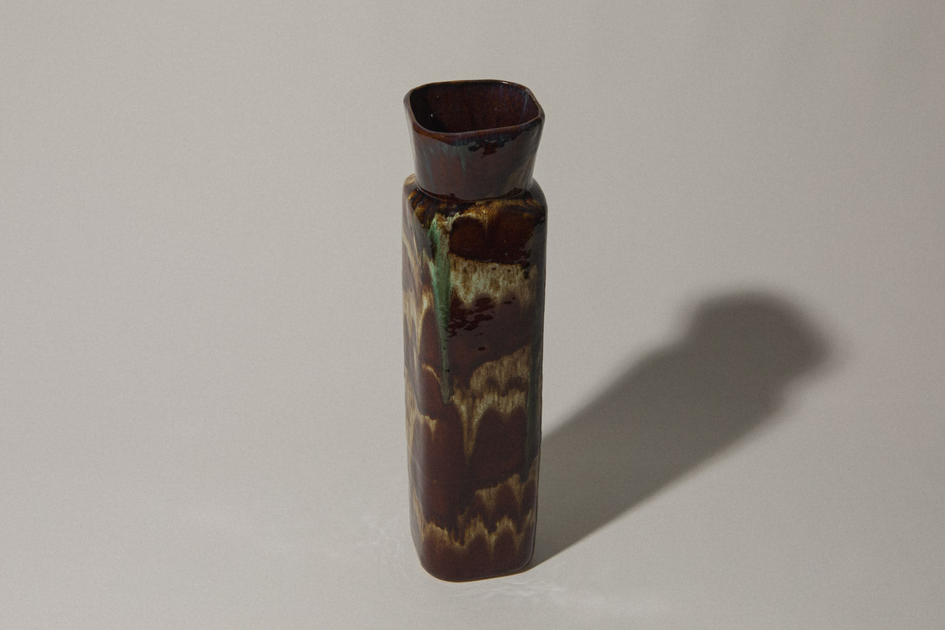Rectangular drip-glazed VASE