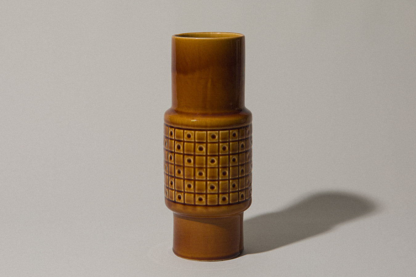 Rust brown tube VASE