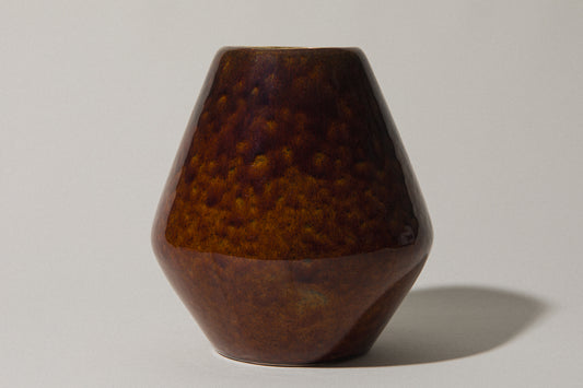 Faceted ovoid faience VASE _ 359