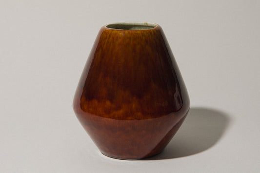 Faceted ovoid faience VASE _ 363