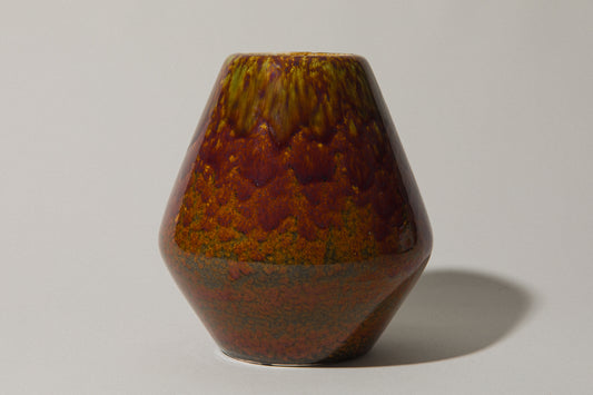 Faceted ovoid faience VASE _ 364