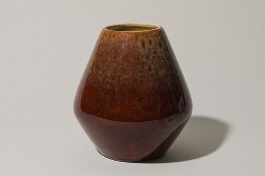 Faceted ovoid faience VASE _ 366