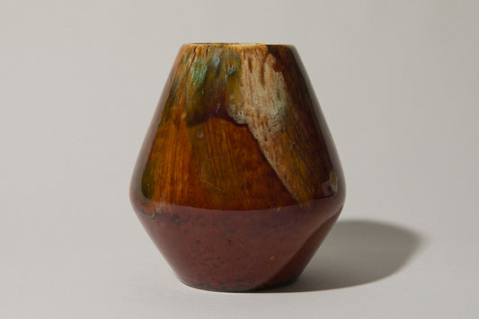 Faceted ovoid faience VASE _ 367