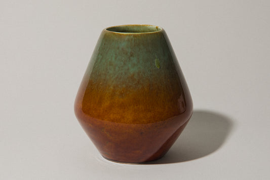 Faceted ovoid faience VASE _ 368