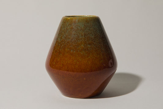 Faceted ovoid faience VASE _ 369